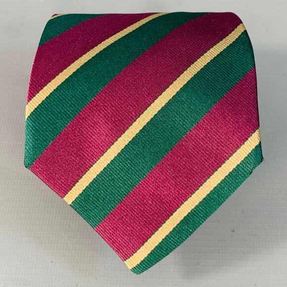 FENDI Purple Green Diagonal Stripe Silk Tie - Picture 1 of 5